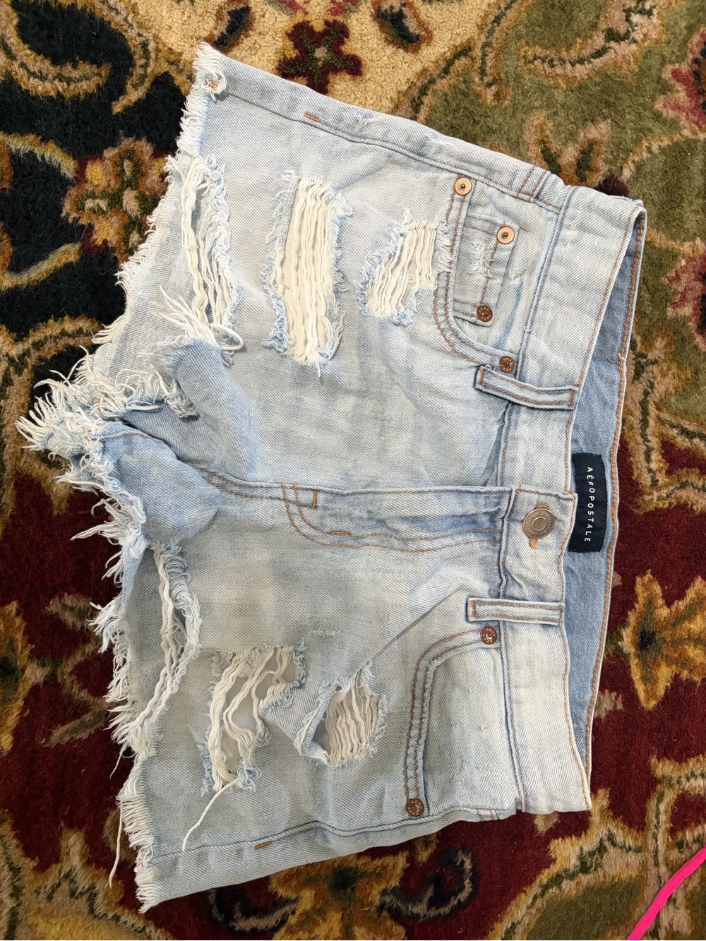 Aeropostale Light Blue Distressed Denim Cutoff Shorts
